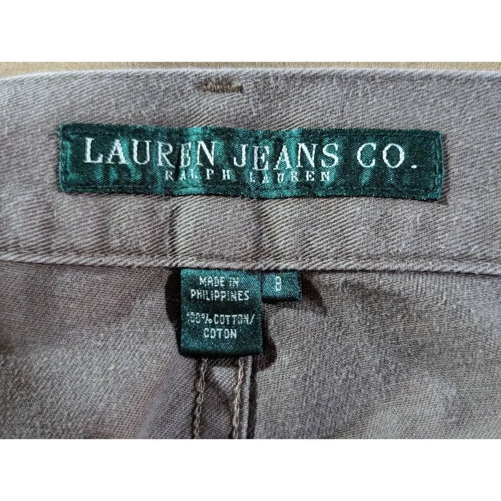 Lauren Ralph Lauren Women's Brown Denim Mid-Rise Cropped Pants Jeans Size 8